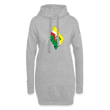 Flagge: Lubusz Polen - Hoodie-Kleid - Grau meliert - Vorne