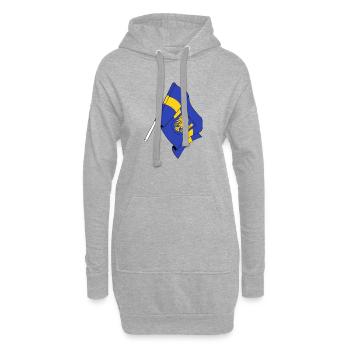 Flagge: Schlesien, Polen - Hoodie-Kleid - Grau meliert - Vorne