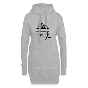 Läuferin Frau Berge Banner - Hoodie-Kleid - Grau meliert - Vorne