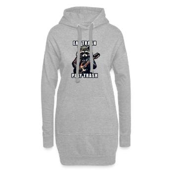 Guitare raccoon métalleux - Sweat-shirt à capuche long Femme - gris chiné - Devant