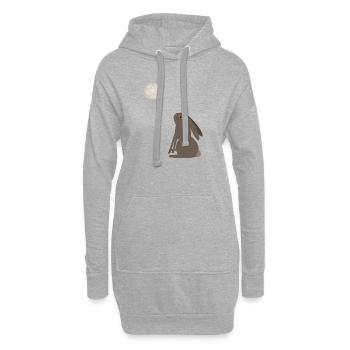 Magical Wiccan Hare and Pentacle Moon - Hoodie Dress - heather grey - Front
