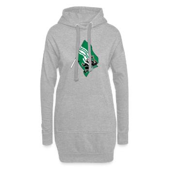 Drapeau Flandre orientale Belgique - Sweat-shirt à capuche long Femme - gris chiné - Devant