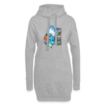 Aquarell Landkarte Saint Lucia - Hoodie-Kleid - Grau meliert - Vorne