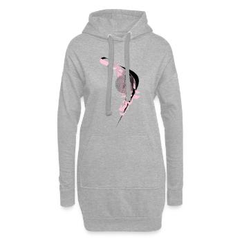 Danse du Dragon - Sweat-shirt à capuche long Femme - gris chiné - Devant