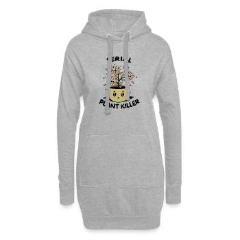 Sunflower Skull Plant Pot - Hoodie Dress - heather grey - Front