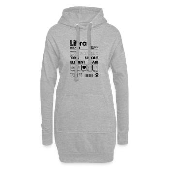 Waage 1994 - Hoodie-Kleid - Grau meliert - Vorne
