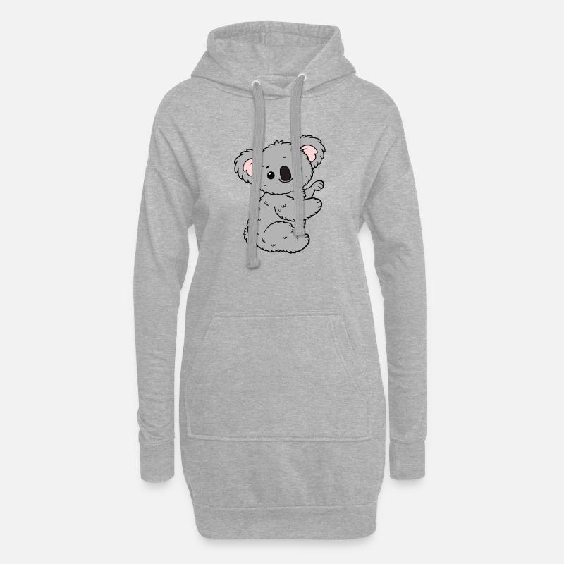 Koala Koala Ours - Sweat-shirt à capuche long Femme - gris chiné