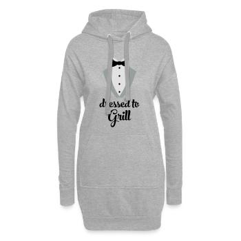 Tablier de cuisine drôle pour hommes - Sweat-shirt à capuche long Femme - gris chiné - Devant