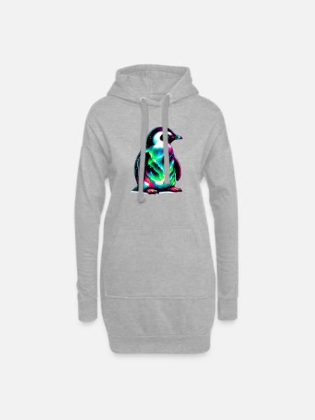 Pinguin - Hoodie-Kleid - Grau meliert