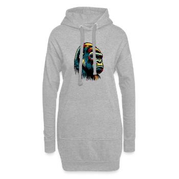 Gorille - Sweat-shirt à capuche long Femme - gris chiné - Devant