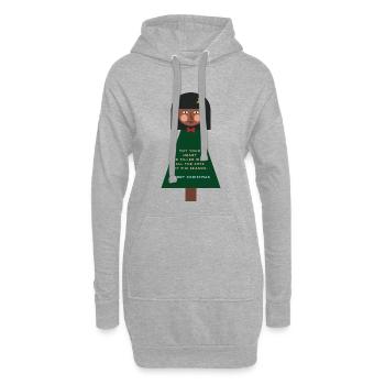 Weihnachtsgruß-Puppe im Grün - Hoodie-Kleid - Grau meliert - Vorne