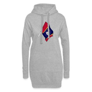 Flagge von Mississippi - Hoodie-Kleid - Grau meliert - Vorne