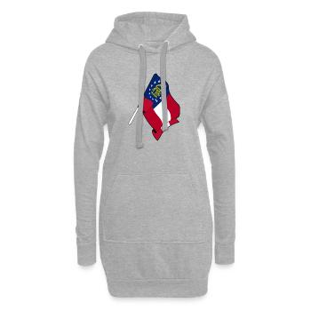 Drapeau Géorgie - Sweat-shirt à capuche long Femme - gris chiné - Devant