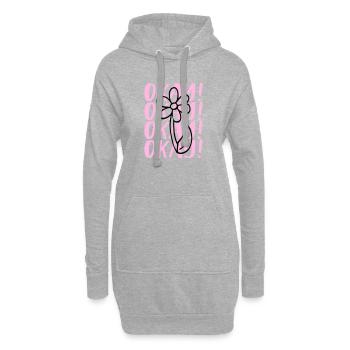 Design de déclaration - Sweat-shirt à capuche long Femme - gris chiné - Devant