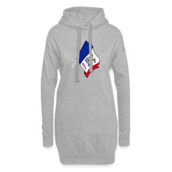 Drapeau de l’Iowa - Sweat-shirt à capuche long Femme - gris chiné - Devant