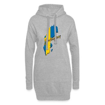 Flagge von Schweden, schwedischer Stolz - Hoodie-Kleid - Grau meliert - Vorne