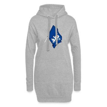 Drapeau de la province Halland Suède - Sweat-shirt à capuche long Femme - gris chiné - Devant