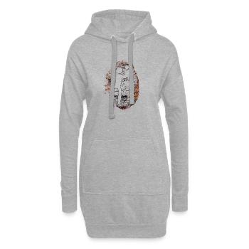 Silhouette Baby Men on dirty Background - Hoodie-Kleid - Grau meliert - Vorne