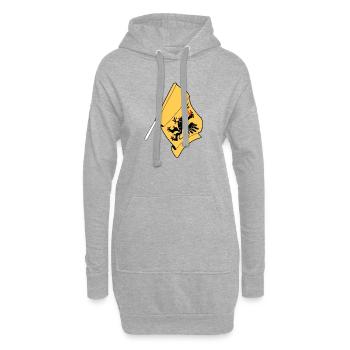 Södermanland, Schweden – Stolz auf die Einfachheit - Hoodie-Kleid - Grau meliert - Vorne
