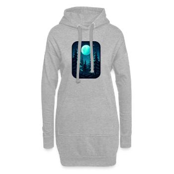 Pins au clair de lune - Sweat-shirt à capuche long Femme - gris chiné - Devant