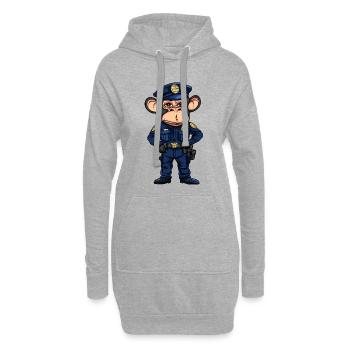 Police des singes - Sweat-shirt à capuche long Femme - gris chiné - Devant