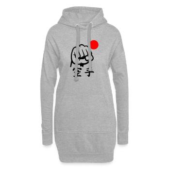 Karate Faust / Fist - Hoodie-Kleid - Grau meliert - Vorne