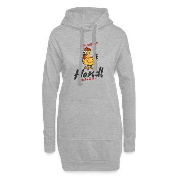 Humorvolles Hendl Spruch Design - Hoodie-Kleid - Grau meliert - Vorne