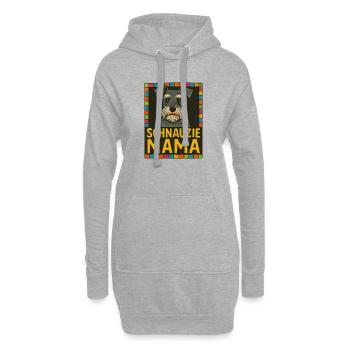 Illustration d'une maman chien Schnauzie - Sweat-shirt à capuche long Femme - gris chiné - Devant