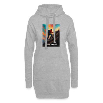 Grimpeur en quête du sommet - Sweat-shirt à capuche long Femme - gris chiné - Devant