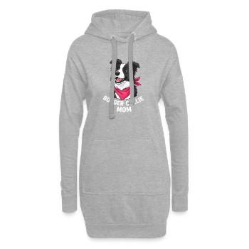order Collie Mom Illustration für Hundefreunde - Hoodie-Kleid - Grau meliert - Vorne