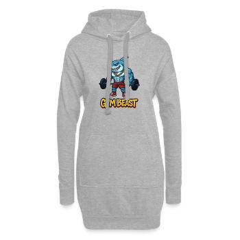 Hai Muskeln Comic Bodybuilder - Hoodie-Kleid - Grau meliert - Vorne