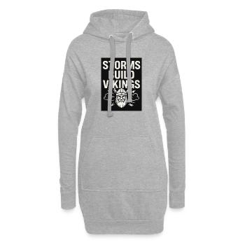 Stürme bauen Wikinger mutiges Design - Hoodie-Kleid - Grau meliert - Vorne