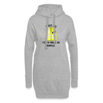 J'peux pas  - Sweat-shirt à capuche long Femme - gris chiné - Devant
