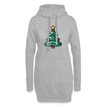 Illustration d’arbre de Noël festif - Sweat-shirt à capuche long Femme - gris chiné - Devant