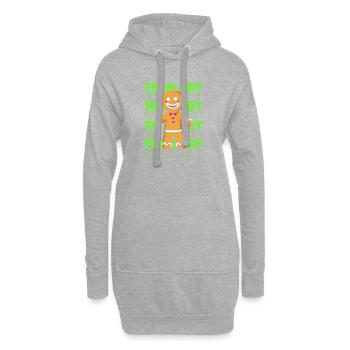 Équipe Garçon Noël - Sweat-shirt à capuche long Femme - gris chiné - Devant