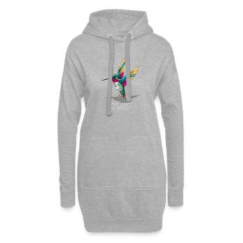 Colibri Géométriquement coloré Reste Lumière Vole Brillant - Sweat-shirt à capuche long Femme - gris chiné - Devant