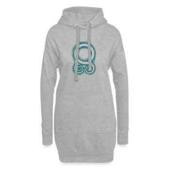 La croix de troll : un symbole de protection - Sweat-shirt à capuche long Femme - gris chiné - Devant
