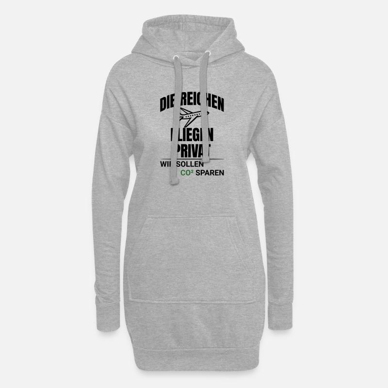 Abstraktes CO2 Klimaschutz Design - Hoodie-Kleid - Grau meliert