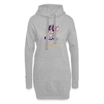 Reine du Glam Souris Mignonne - Sweat-shirt à capuche long Femme - gris chiné - Devant