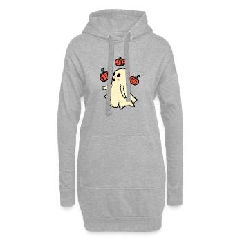 Kuschelgeist mit Kürbissen - Hoodie-Kleid - Grau meliert - Vorne