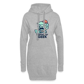 Monsieur Geek Codeur Chic - Sweat-shirt à capuche long Femme - gris chiné - Devant