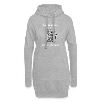 Schneeleopard in Freundschaftsform - Hoodie-Kleid - Grau meliert - Vorne