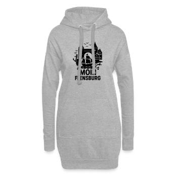 flensburg moin anker seefahrer - Hoodie-Kleid - Grau meliert - Vorne