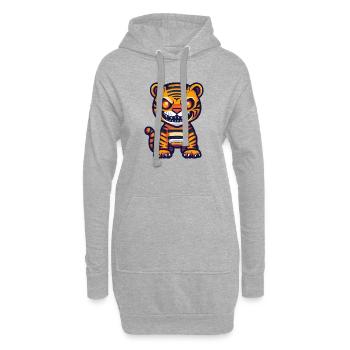Tiger Halloween Zombie - Hoodie-Kleid - Grau meliert - Vorne