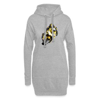 Coureur sur machine jaune - Sweat-shirt à capuche long Femme - gris chiné - Devant