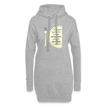 Verspeisen und geniessen - Hoodie-Kleid - Grau meliert - Vorne