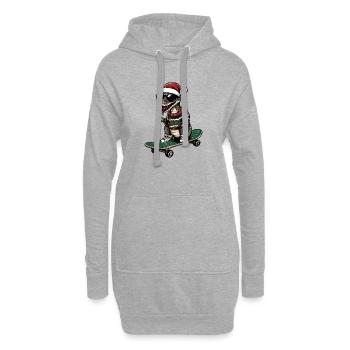 Schlange Kobra Weihnachten Lustig - Hoodie-Kleid - Grau meliert - Vorne