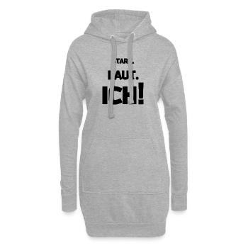 Fort. Fort. Je! - Sweat-shirt à capuche long Femme - gris chiné - Devant