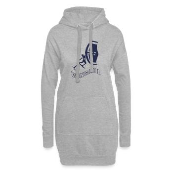 Windfoil Surfer Silhouette - Hoodie-Kleid - Grau meliert - Vorne