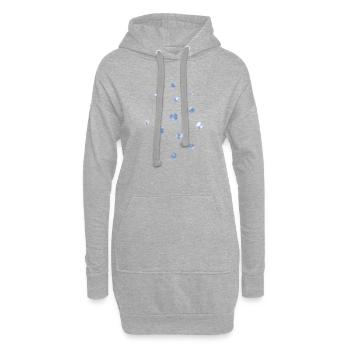 Blaue Bokeh Lichtpunkte Muster - Hoodie-Kleid - Grau meliert - Vorne
